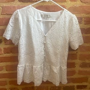 LOFT Lace Peplum Top